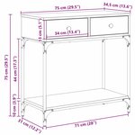 vidaXL Table Console Chêne Artisan 75x34.5x75 cm Bois d'Ingénierie