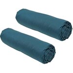 2 draps housses paon 140 x 190 cm