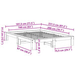 vidaXL Cadre de lit sans matelas cire marron 160x200cm bois pin massif