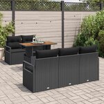 vidaXL Ensemble de canapé de jardin avec coussin 6 Pièces Noir
