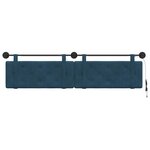 vidaXL Tête de lit suspendue Avec lumière LED Bleu Velours