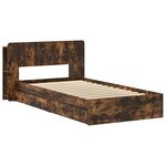 vidaXL Cadre de lit avec rangement avec tiroir Chêne fumé 90 x 190 cm
