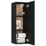 vidaXL Ensemble de meubles TV 4 Pièces Noir Bois d'ingénierie