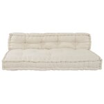vidaXL Coussin de canapé sur palette 2 Pièces Crème tissu
