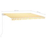 vidaXL Auvent automatique capteur de vent/LED 450x300cm Jaune et blanc