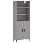 vidaXL Buffet haut Sonoma gris 69 5x34x180 cm Bois d'ingénierie