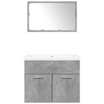 vidaXL Ensemble de meubles de salle de bain 3 Pièces gris béton