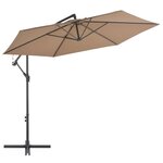 vidaXL Parasol de jardin en porte-à-faux et poteau en aluminium taupe