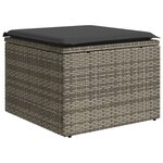 vidaXL Salon de jardin 9 Pièces avec coussins gris résine tressée