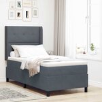 Lit à ressorts vidaXL avec matelas gris foncé 80x200 cm en velours