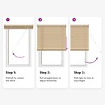 vidaXL Store Vénitien Réglable Marron clair avec motif 213 x 50 cm PVC