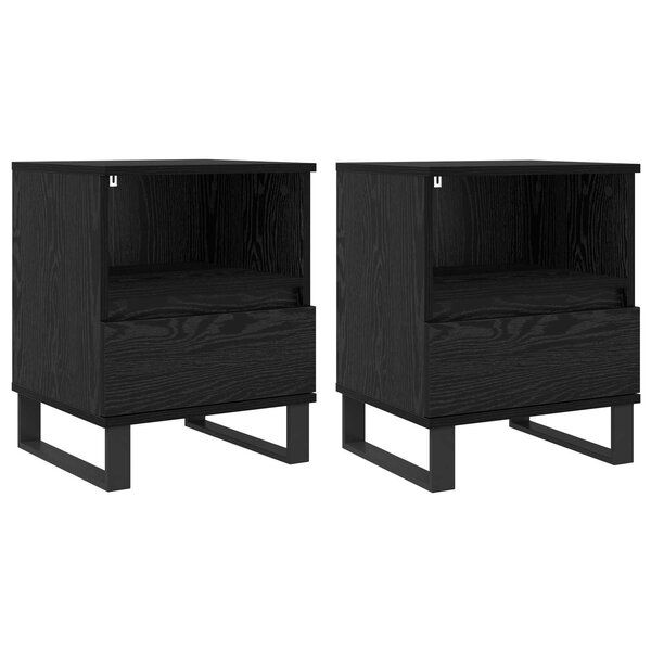 vidaXL Armoire de lit Chêne noir 40 x 35 x 50 cm Bois d'ingénierie