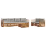 vidaXL Ensemble de canapés d'extérieur 7 pc Gris Naturel et Clair
