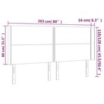 vidaXL Tête de lit à LED Noir 203x16x118/128 cm Velours