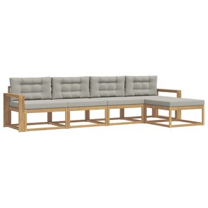 vidaXL Ensemble de canapés d'extérieur 4 pc Blanc et gris clair
