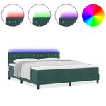 vidaXL Lit à ressorts avec matelas Vert foncé 180 x 200 cm Velours