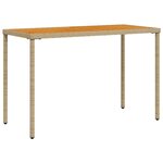 vidaXL Table de jardin avec dessus en bois d'acacia beige 115x54x74 cm