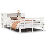 vidaXL Lit bibliothèque sans matelas blanc 140x190 cm bois pin massif