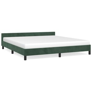 vidaXL Cadre de lit avec tête de lit Vert foncé 160x200 cm Velours
