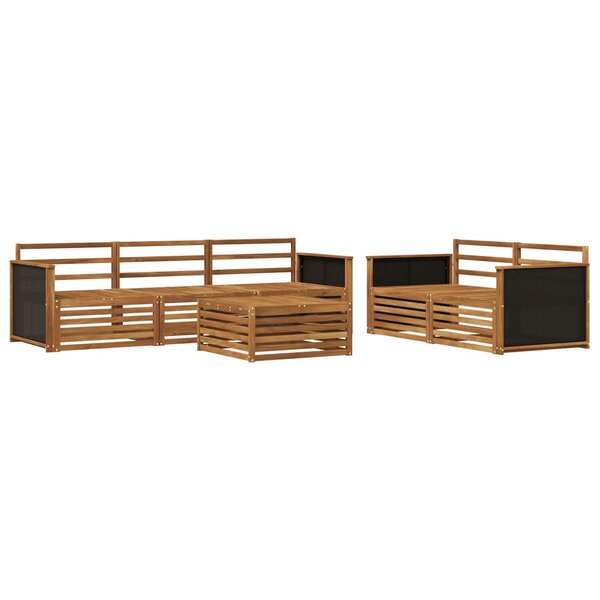 vidaXL Ensemble de canapés d'extérieur 6 Pièces Naturel