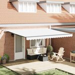 vidaXL Auvent Rétractable with Blanc 450 × 300 cm tissu