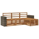 vidaXL Ensemble de canapés d'extérieur 4 pc Naturel