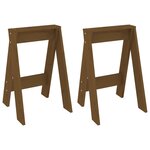 vidaXL Tabourets lot de 2 marron miel 40x40x60 cm bois massif de pin