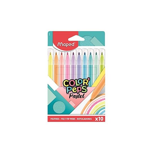 Maped Feutre COLOR'PEPS Pastel étui carton de 10