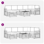 vidaXL Ensemble de canapés d'extérieur 8 pc Naturel et Anthracite