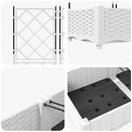 vidaXL Jardinière avec treillis 3 Pièces Blanc 120x40x125.5 cm