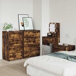 vidaXL Armoires de rangement 2 Pièces Chêne fumé 60 x 48 x 105 cm