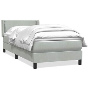 vidaXL Sommier à lattes de lit et matelas gris clair 100x210cm velours