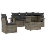 vidaXL Salon de jardin 6 Pièces avec coussins gris résine tressée