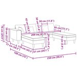 vidaXL Canapé en velours avec coussin 3 Pièces Bleu 208 cm Velours