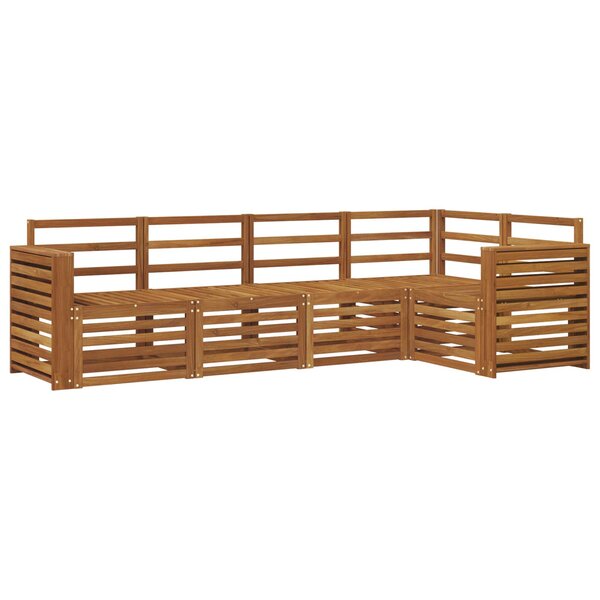 vidaXL Ensemble de canapé d'angle 5 Pièces Naturel Bois d'Acacia Massif