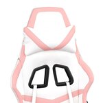 vidaXL Chaise de jeu de massage avec repose-pied Blanc&Rose Similicuir