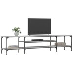 vidaXL Meuble TV sonoma gris 201x35x45 cm bois d'ingénierie et fer