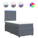 vidaXL Sommier à lattes de lit et matelas Gris foncé 80x200 cm Velours
