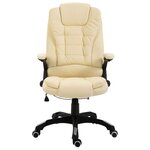 vidaXL Chaise de bureau Crème Similicuir