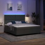 vidaXL Lit à ressorts avec matelas Gris foncé 180 x 200 cm tissu
