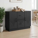 vidaXL Buffet avec tiroir Noir 89 x 34 5 x 57 cm Bois d'ingénierie