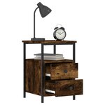 vidaXL Tables de chevet 2 Pièces chêne fumé 34x35 5x50 cm bois ingénierie