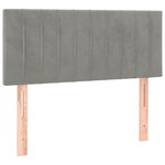 vidaXL Sommier à lattes de lit et matelas Gris clair 90x200 cm Velours