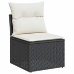 vidaXL Salon de jardin 8 Pièces avec coussins noir résine tressée