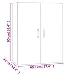 vidaXL Buffet haut Blanc 70x34x180 cm Bois d'ingénierie