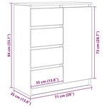 vidaXL Buffet avec tiroirs chêne brun 71x35x84 cm bois d'ingénierie