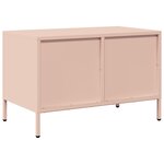 vidaXL Meuble TV rose 68x39x43 5 cm acier laminé à froid