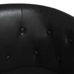 vidaXL Chaise cabriolet avec repose-pied noir similicuir