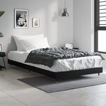 vidaXL Cadre de lit sans matelas noir 90x200 cm bois d'ingénierie