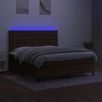 vidaXL Sommier à lattes de lit matelas et LED Marron foncé 180x200cm